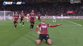 Álvaro Morata Goal AC Milan Vs Lecce 10 All Goals Results Highlights amp Match Analysis [upl. by Ninazan]