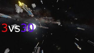 3 cruisers vs 30 corvettesSpace engineers battle [upl. by Kalmick]