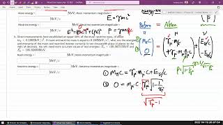 Physics 4C  Relativistic Dynamics  Pion Decay Problem [upl. by Pansie]