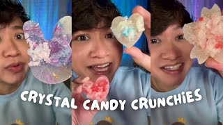 ASMR  Eating Crystal Candy Compilation  Satisfying crunches and chewing [upl. by Enihpled]