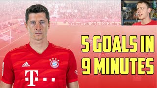 American watches ROBERT LEWANDOWSKI  5 Goals in 9 Minutes  Reaction [upl. by Bannon544]