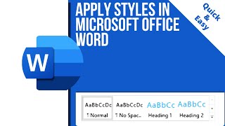 Apply styles in Microsoft Office Word [upl. by Uliram]