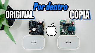 Cargador de iPhone ORIGINAL VS COPIA Por dentro [upl. by Roby]