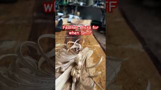 Making feather sticks when SHTF wildernessskills survivalskillsanywhere outdoorskills [upl. by Aligna]