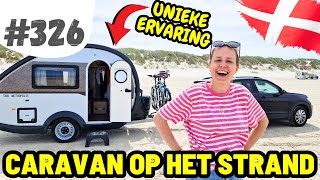 326 MET DE CARAVAN OP HET STRAND I Vejers Strand Camping Denemarken [upl. by Aihsirt855]