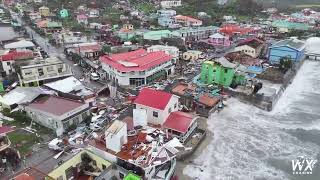 Drone Footage  Hurricane Beryl Wrecking Havoc in Carriacou Grenada Credits WxChasing [upl. by Rehposirhc]