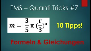 TMS  Quantitative amp Formale Probleme  Tricks 7  Formeln und Gleichungen [upl. by Yauqaj]