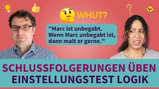 Schlussfolgerungen üben  Einstellungstest Logisches Denken trainieren einstellungstest logik [upl. by Aneerbas]