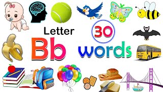 Letter B words for kids  30  B words  phonics letter B  Words start with B  The Letter B [upl. by Sidonia]