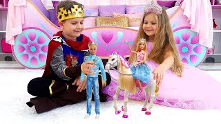 Diana and Romas EPIC Barbie Princess Adventure Playtime [upl. by Weisler]