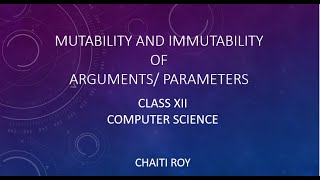 Mutability and Immutability of ArgumentsParameters in Python [upl. by Myrvyn]