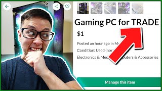 I listed a gaming PC for TRADE ONLY NO CASH ALLOWED OfferUp Experiments [upl. by Jahdal]