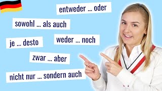 Perfektes Deutsch lernen Doppelkonjunktionen │ Grammatik B1C1 [upl. by Yaker967]