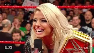 Alexa Bliss Ronda Rousey Kurt Angle Segment Raw 06 18 2018 [upl. by Kerge847]