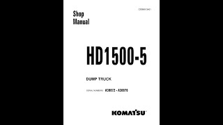 Komatsu HD15005 A30072A30076  CEBM013401 Service manual [upl. by Llirpa]