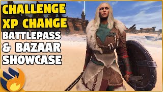 CHALLENGE CHANGES New XP Earning  Battlepass amp Bazaar Showcase  Conan Exiles [upl. by Ahsenor]