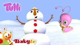 Snowman with Tulli ⛄​🐛  Fun Games for Toddlers  Cartoons  Full Episodes BabyTV [upl. by Kylila136]