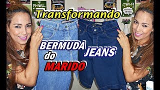 DIY TINGINDO UMA BERMUDA JEANS MASCULINA [upl. by Melnick]