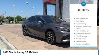 2023 Toyota Camry SE 4D Sedan Used Predawn Gray Mica Black wSport SofTex Seat Trim wFabric Insert [upl. by Ayekram114]