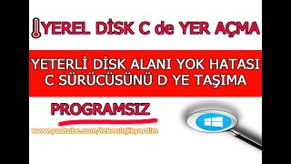 Yerel Disk C den D ye Aktarma C Diskini D ye Aktarma Yeterli Disk Alanı Yok Hatası [upl. by Oiraved]