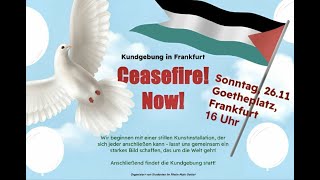 LIVE aus Frankfurt  Ceasefire Now Kundgebung  Goetheplatz FFM2611 [upl. by Whiteley464]