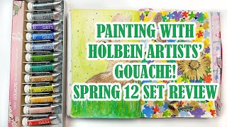 Holbein Artists Gouache Review  SPRING Irodori Japan 12 Tube Set [upl. by Anaihsat]