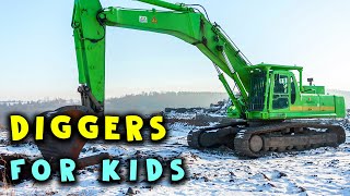 🚨👷🏻‍♂️ DIGGERS AT WORK  Diggers For Kids Diggers In Action Bulldozers Cranes  Excavator TV [upl. by Illib]