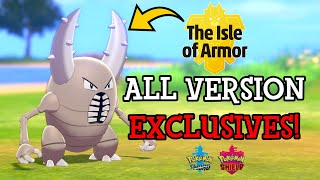 All Version Exclusive Pokemon in Isle of Armor  Pokemon Sword and Shield DLC [upl. by Meihar]