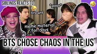 Siblings react to BTS chose CHAOS in the US 😂😁 [upl. by Meadows]