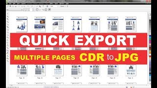 Quick Export CORELDRAW multiple pages to JPEG files [upl. by Hseyaj]