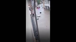 Footage Reveals Devastating Floods in Germanys Saarbrücken [upl. by Atreb]