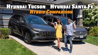 2022 Hyundai Tucson Hybrid and Santa Fe Hybrid Comparison  Which One to Buy [upl. by Alba429]