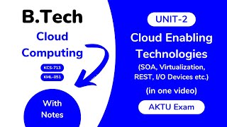 Unit 2 Cloud Enabling Technologies Service Oriented Architecture AKTU  BTech 4th Year KCS 713 [upl. by Almeda]