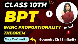 Basic Proportionality theorem BPT  Class 10 Ch 1 Similarity  Maharashtra Board ​⁠GalaxyofMaths [upl. by Kiersten]