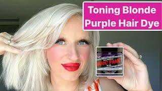 Dyeing My Hair Purple To Fix Yellow Hair Manic Panic Purple Haze [upl. by Chelsae]