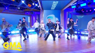 SEVENTEEN performs LOVE MONEY FAME feat DJ Khaled on GMA [upl. by Ahsirak830]