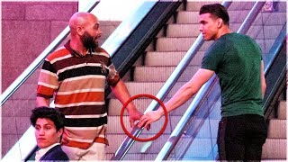 Touching Hands On Escalator Prank  Part 5 Girl vs Guy [upl. by Tilagram]