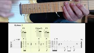 Rythmique blues Guitare  TUTO  TAB PART 2 [upl. by Coriss]