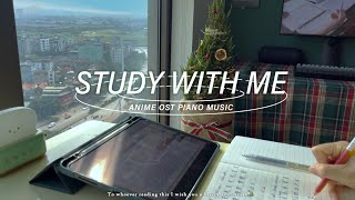 Ghibli amp Shinkai Makoto OST  šˇ¹ 1HOUR STUDY WITH ME  Anime OST playlist [upl. by Aneehs]