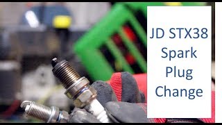 JD STX38 Spark Plug Change and Maintenance chat [upl. by Aseeram]