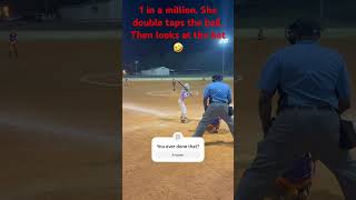 Adeline double taps the ball Ping pong with a softball 🥎 softball trickshots subscribe like [upl. by Ru966]