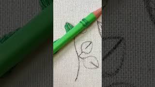 Leaf Embroidery embroidery leafembroidery threadwork leafs embroiderytutorial shorts diy [upl. by Millar]