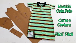 Como fazer Vestido Tubinho GOLA POLO [upl. by Adnic61]