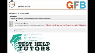 WatsonGlaser Critical Thinking Test Question 15 quotCurrent levels of educational outcomes are quot [upl. by Kcirrem]