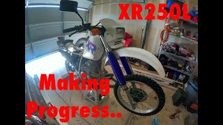 1992 Honda XR250L  Pt 3  Front end work [upl. by Sitrik]