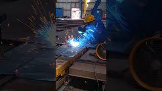 Mig welding 1G Position welding weldermigwelding mig weldingcreative weldingprocess [upl. by Burgess450]