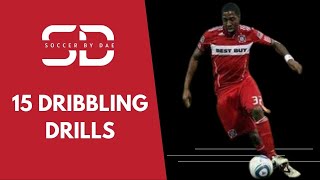 15 Soccer Cone Dribbling Drills  Improve Your Close Control Dribbling [upl. by Romeon]