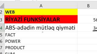 DƏRS22EXCEL 2019 funksiyalar2ci hissə [upl. by Audry]