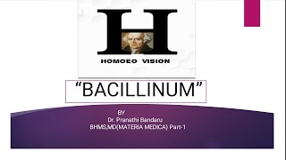 Bacillinum  Homoeopathic materia medica remedy discussion [upl. by Zelma]