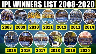 IPL Winners List From 20082020  Indian Premier League Full Winners List From 20082020  Records [upl. by Nathanoj]